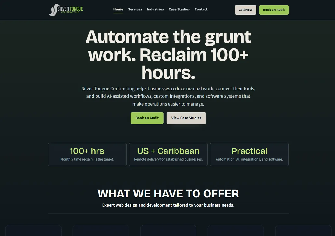 Business automation website interface designed by IllusionX Media