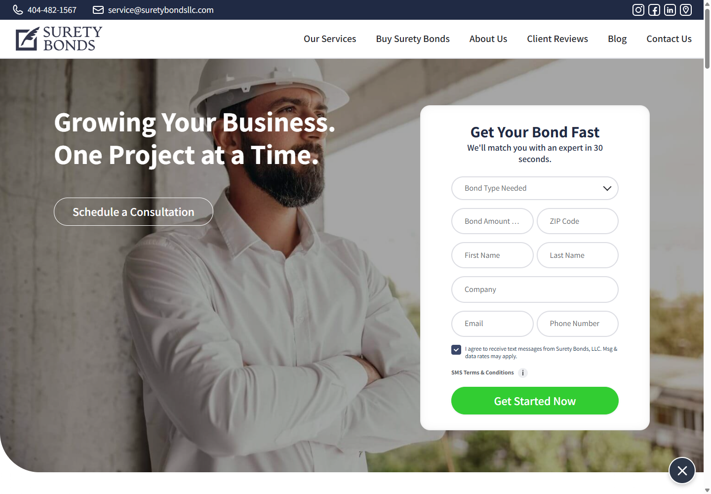 Surety Bonds LLC Website