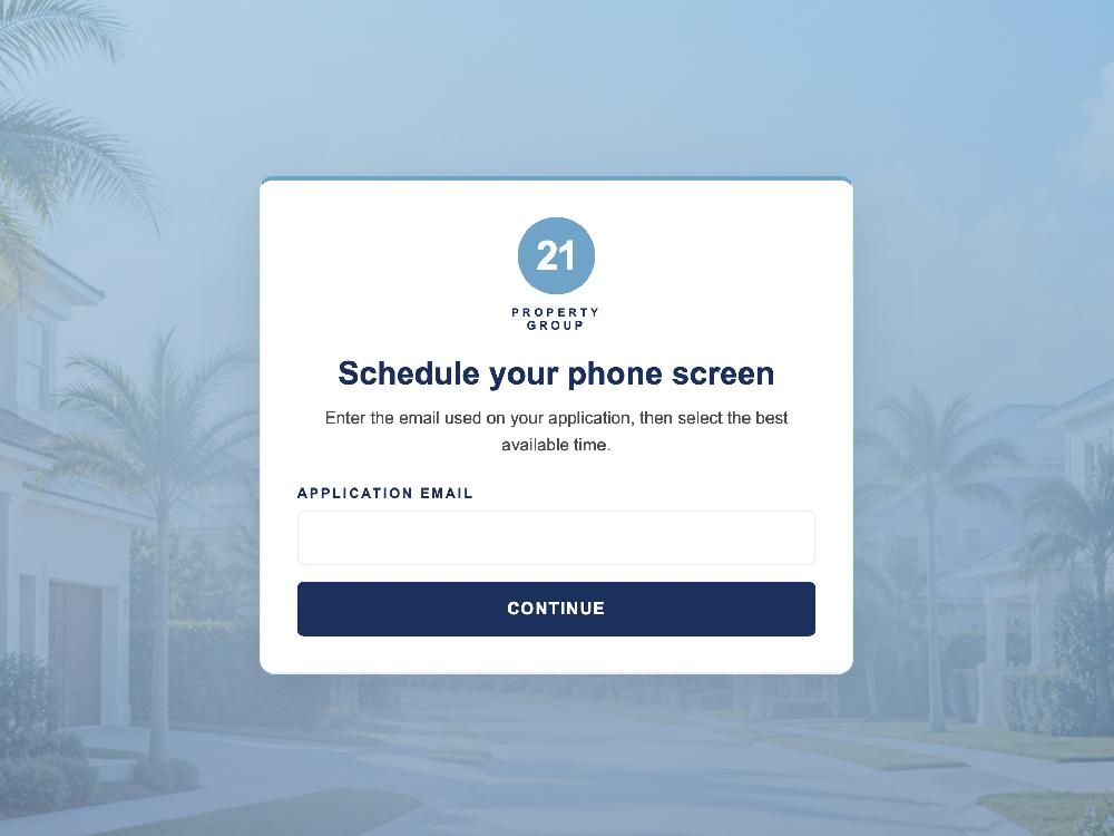 21 Property Group Recruiting Scheduler project preview