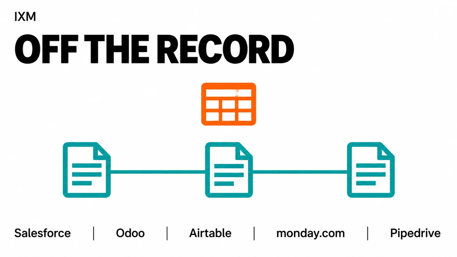 Off the record: a spreadsheet outside a connected workflow, featuring Salesforce, Odoo, Airtable, monday.com and Pipedrive