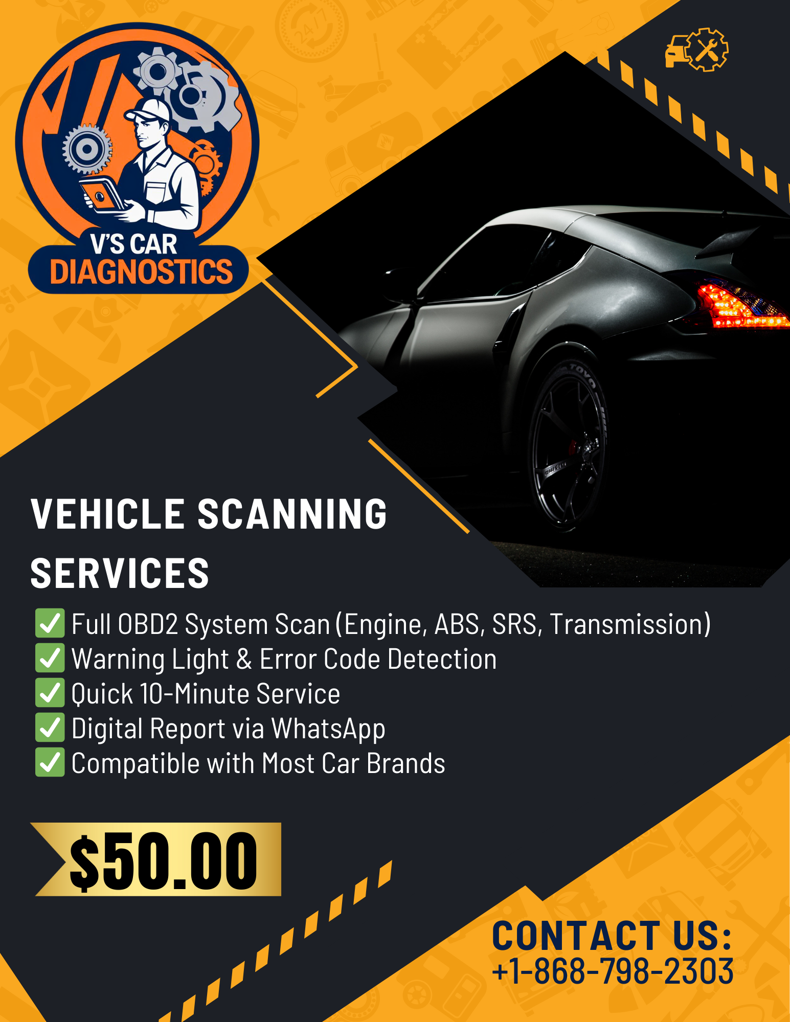V's Car Diagnostics Flyer